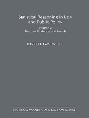 cover image of Statistical Reasoning in Law and Public Policy